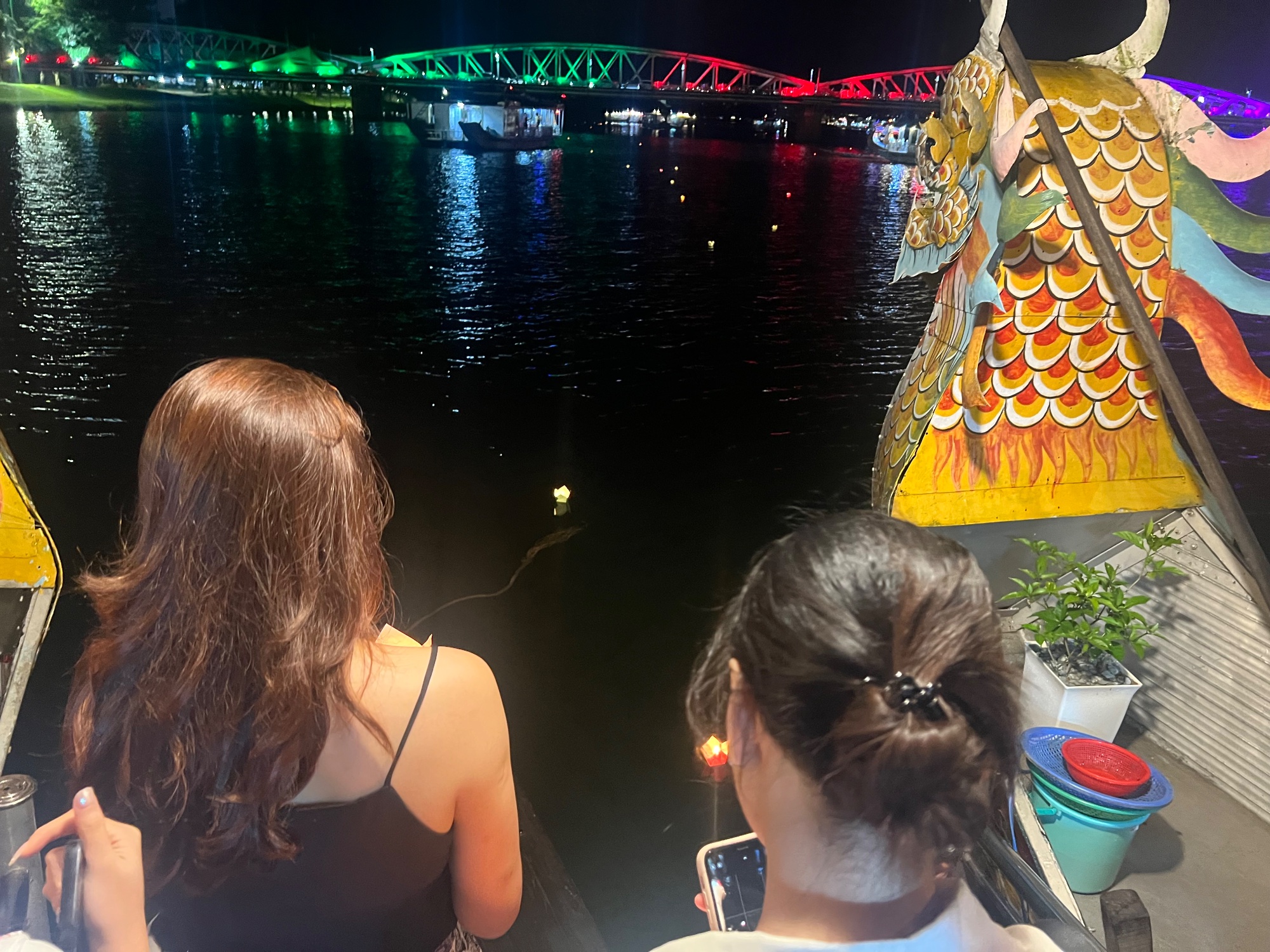 There was a floating candle release into the river..