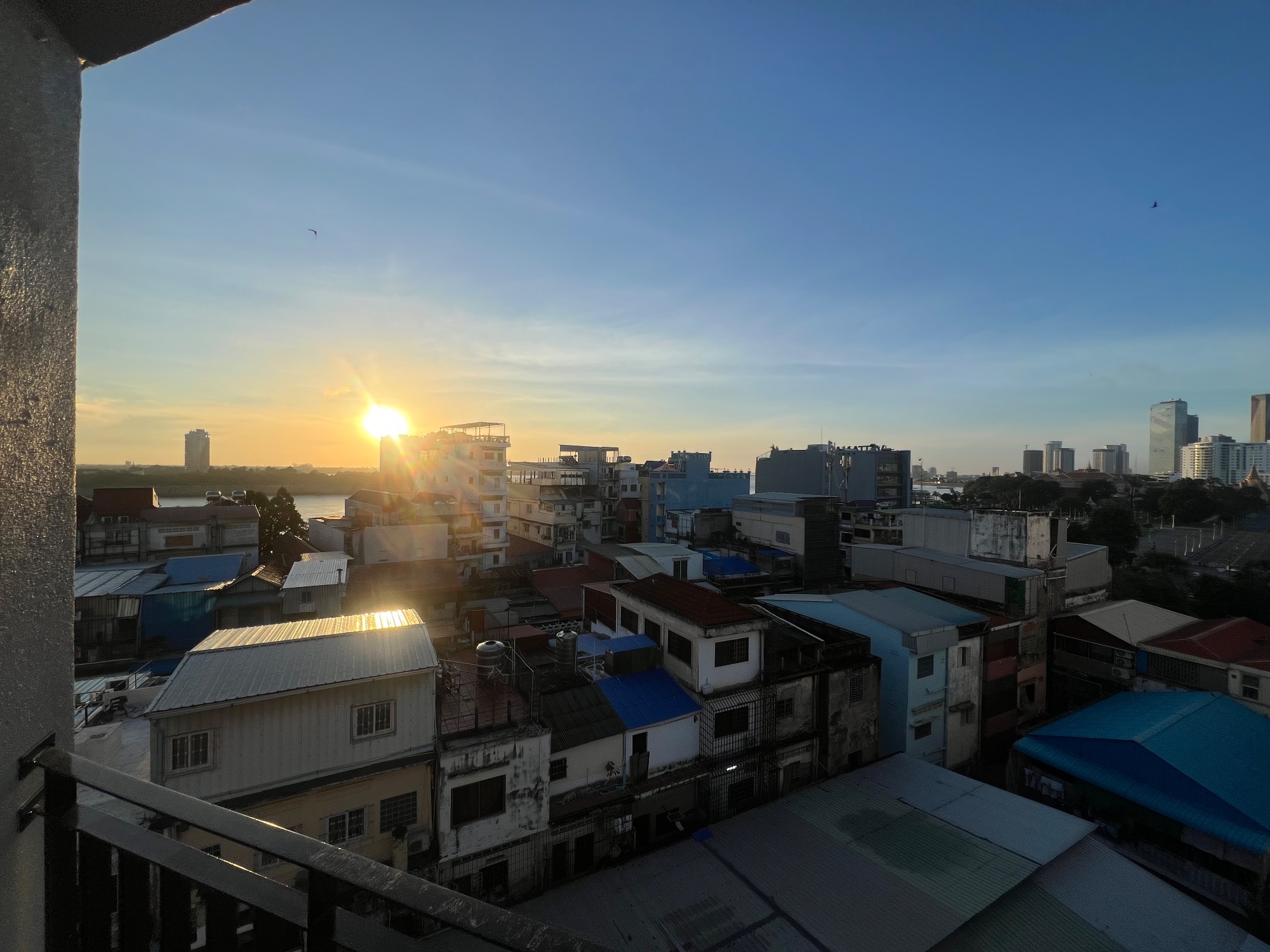 Serene Sunday morning over Phnom Penh.