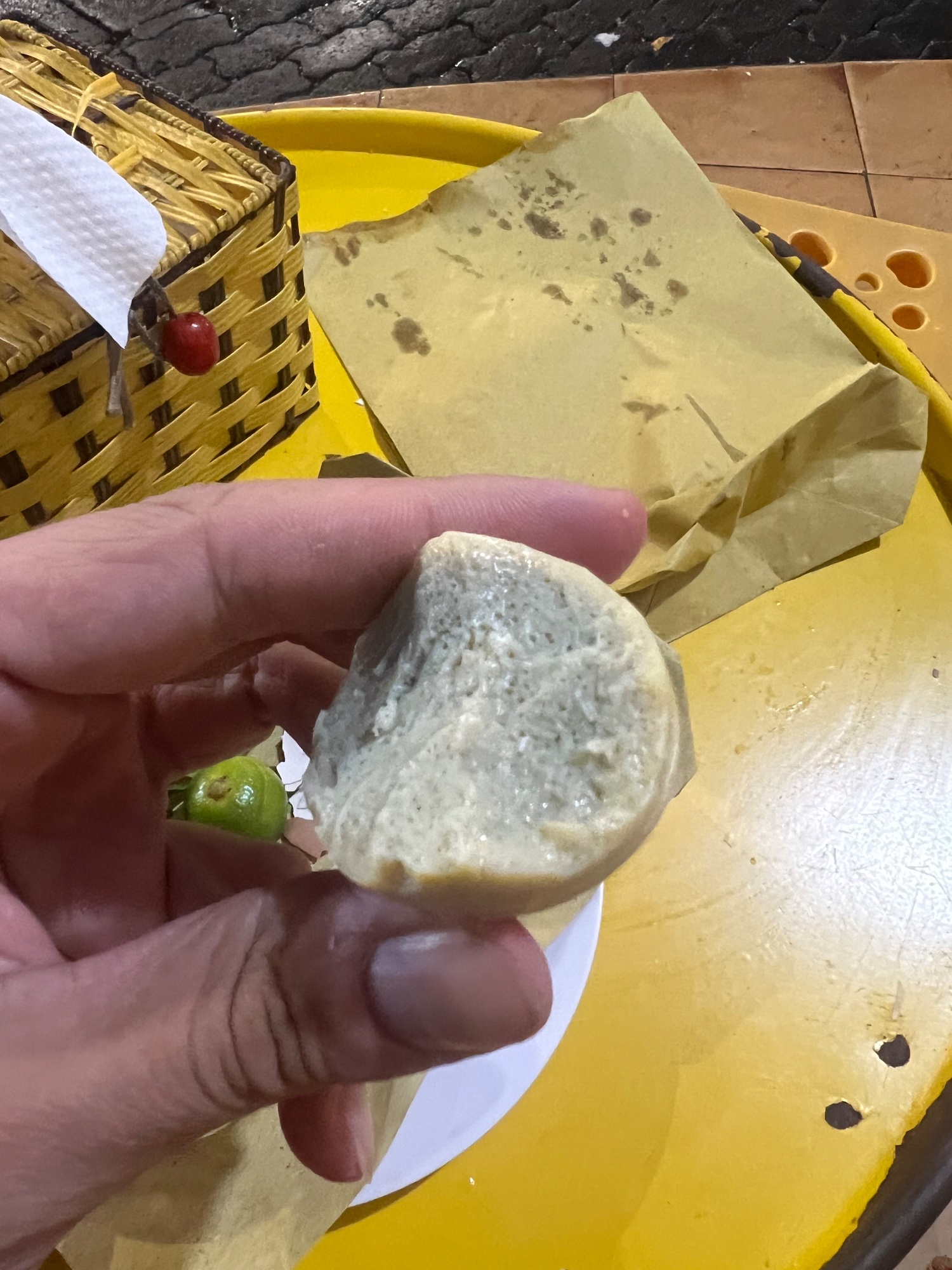 No yolk left in the center.