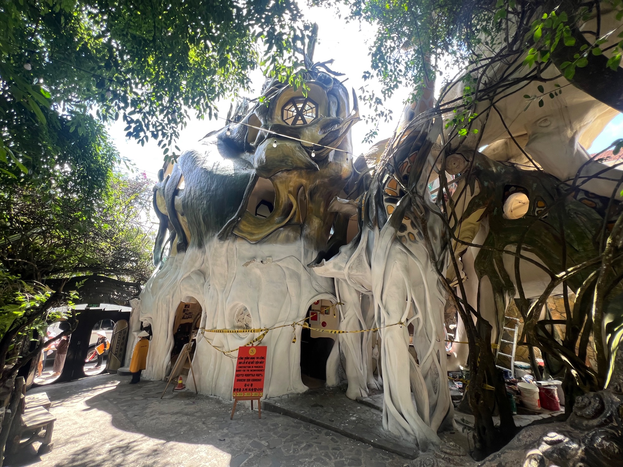 The crazy house also features several hotel rooms.