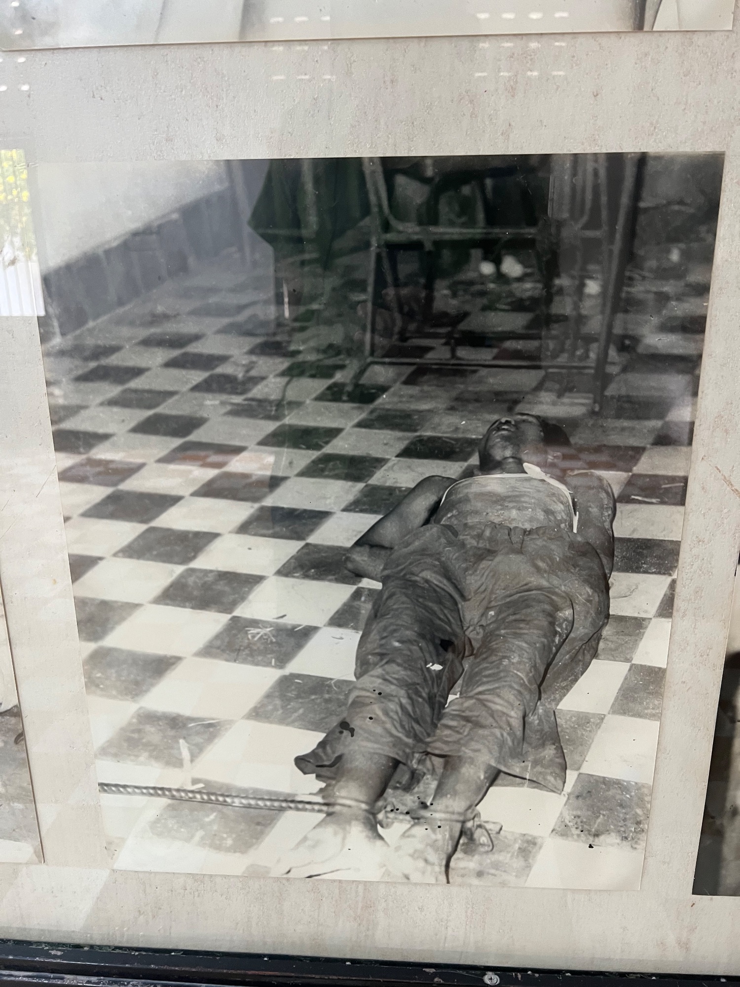 shackles hooked on the floor