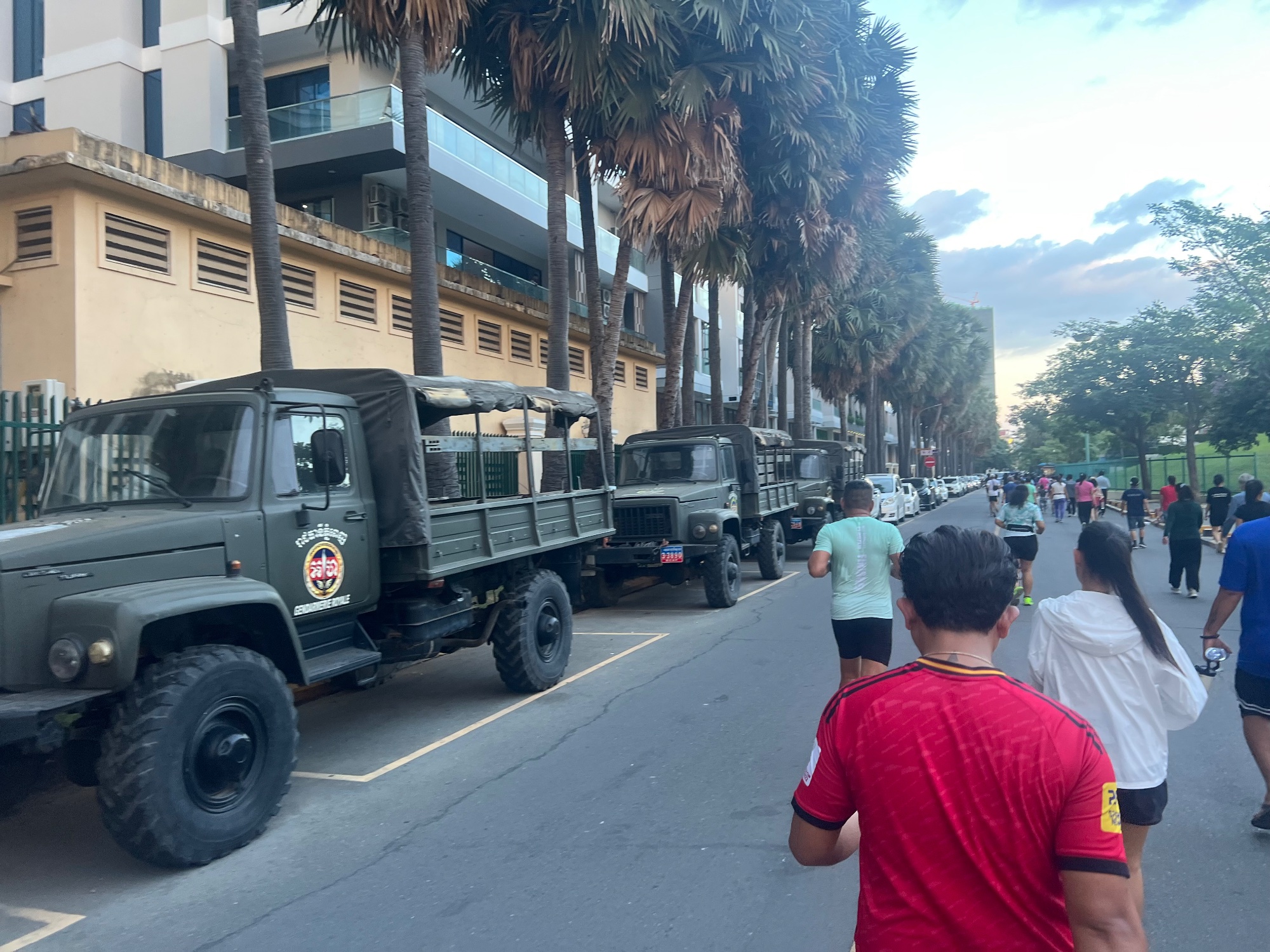Outside the stadium