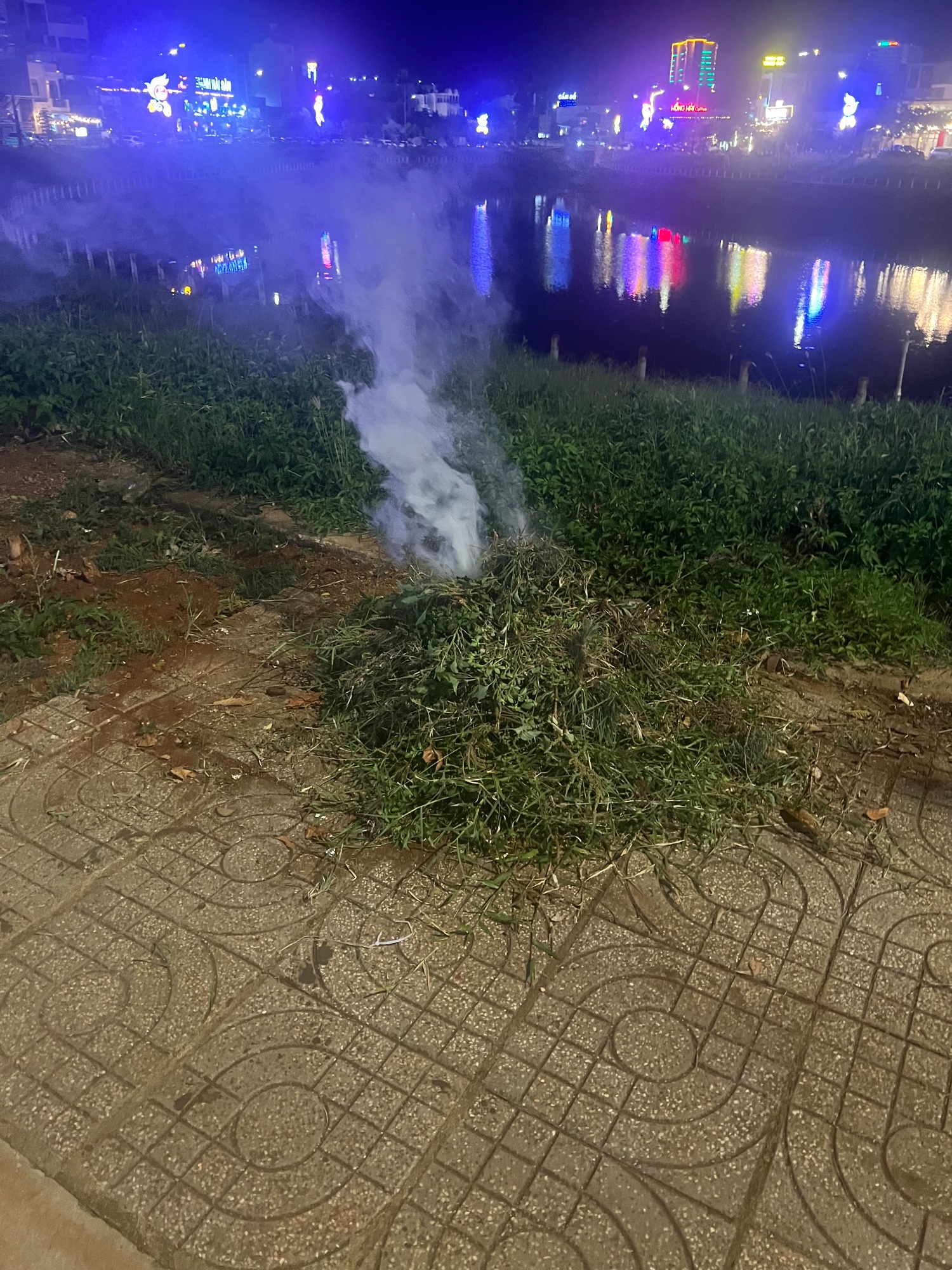 That disgusting smell of smouldering gras. No idea why they did it. But everyone was okay with.