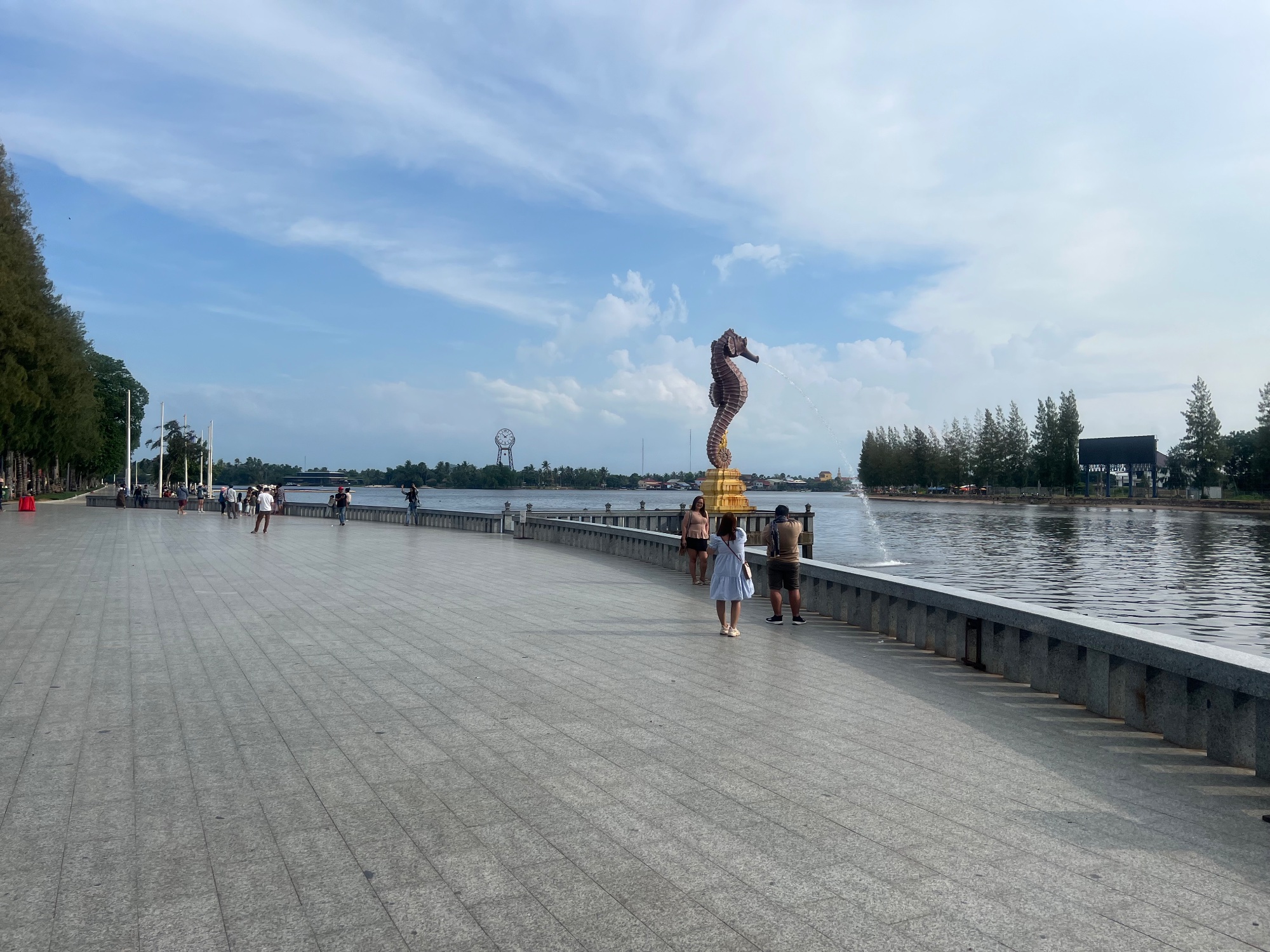 Another landmark is the water spewing sea horse